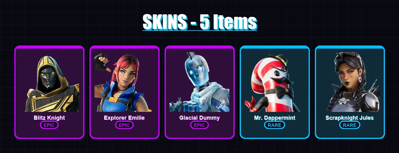 [PC/XBOX/PSN] | Blitz Knight | Explorer Emilie | Glacial Dummy | 5 skin | Lv257