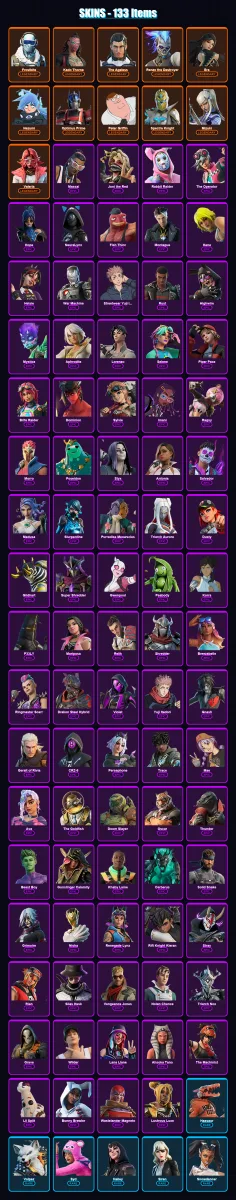 [PS4/PS5/XBOX/PC] | Frostbite | Kado Thorne | The Ageless | Renzo the Destroyer | Era | 133 skin | 108 pickaxe | 67 emote | 69 glider | Lv895