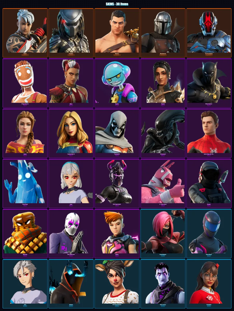 [PS4/PS5/PC] | Ronin | Predator | Menace | Mandalorian | The Foundation | 30 skin | 31 pickaxe | 25 emote | 23 glider | Lv248
