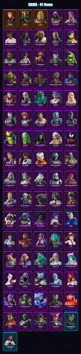 [PC/XBOX] | Polarity | Hades | Zeus | Blitz Knight | Keisha Cross | 81 skin | 149 pickaxe | 87 emote | 93 glider | Lv2012