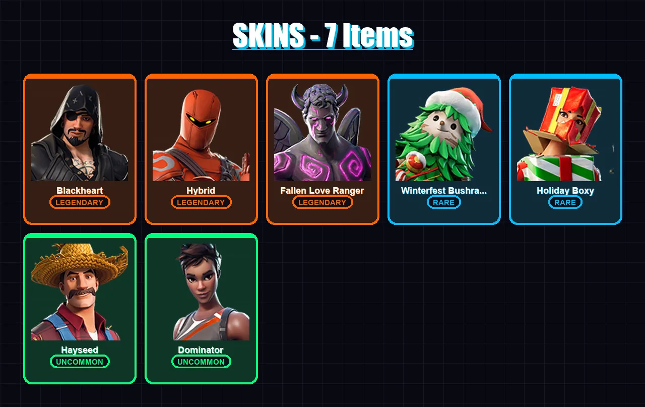 [SWITCH/XBOX/PSN/PC] | Blackheart | Hybrid | Fallen Love Ranger | 7 skin | Lv174