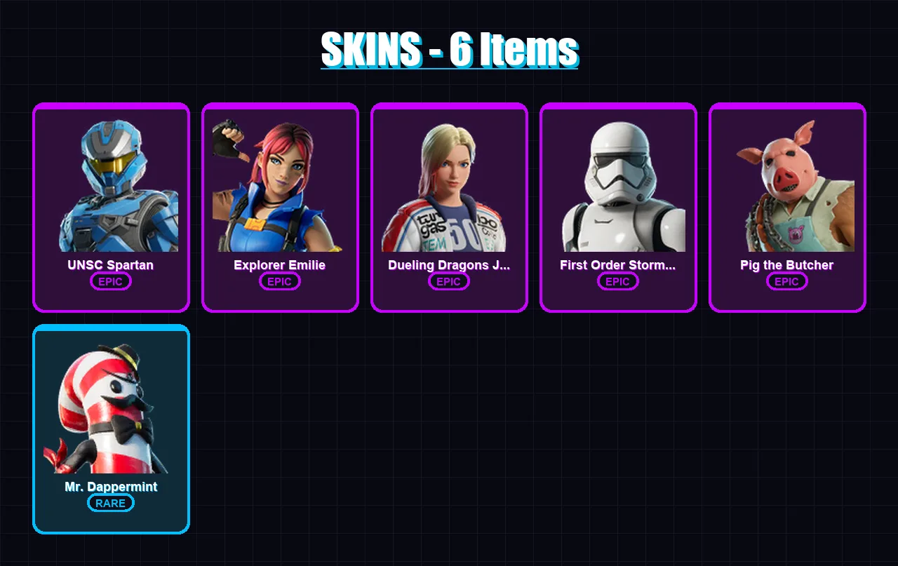 [PS4/PS5/XBOX/PC] | UNSC Spartan | Explorer Emilie | Dueling Dragons Jackie | 6 skin | Lv235