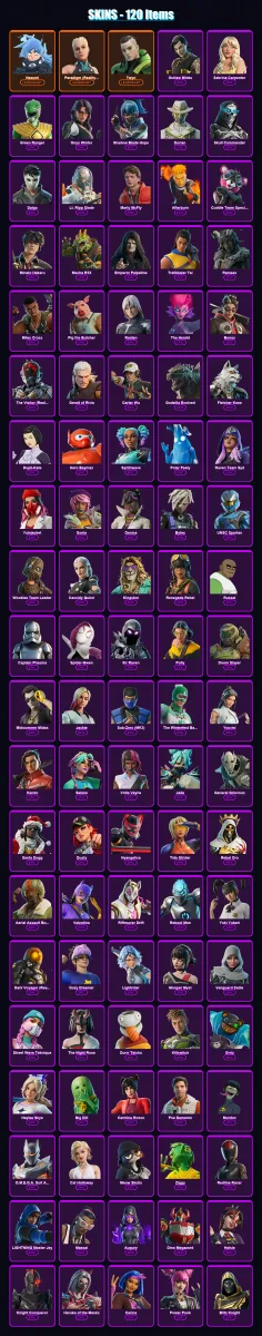 [PC/PSN] | Nezumi | Paradigm (Reality-659) | Twyn | Outlaw Midas | Sabrina Carpenter | 120 skin | 180 pickaxe | 142 emote | 114 glider | Lv2023