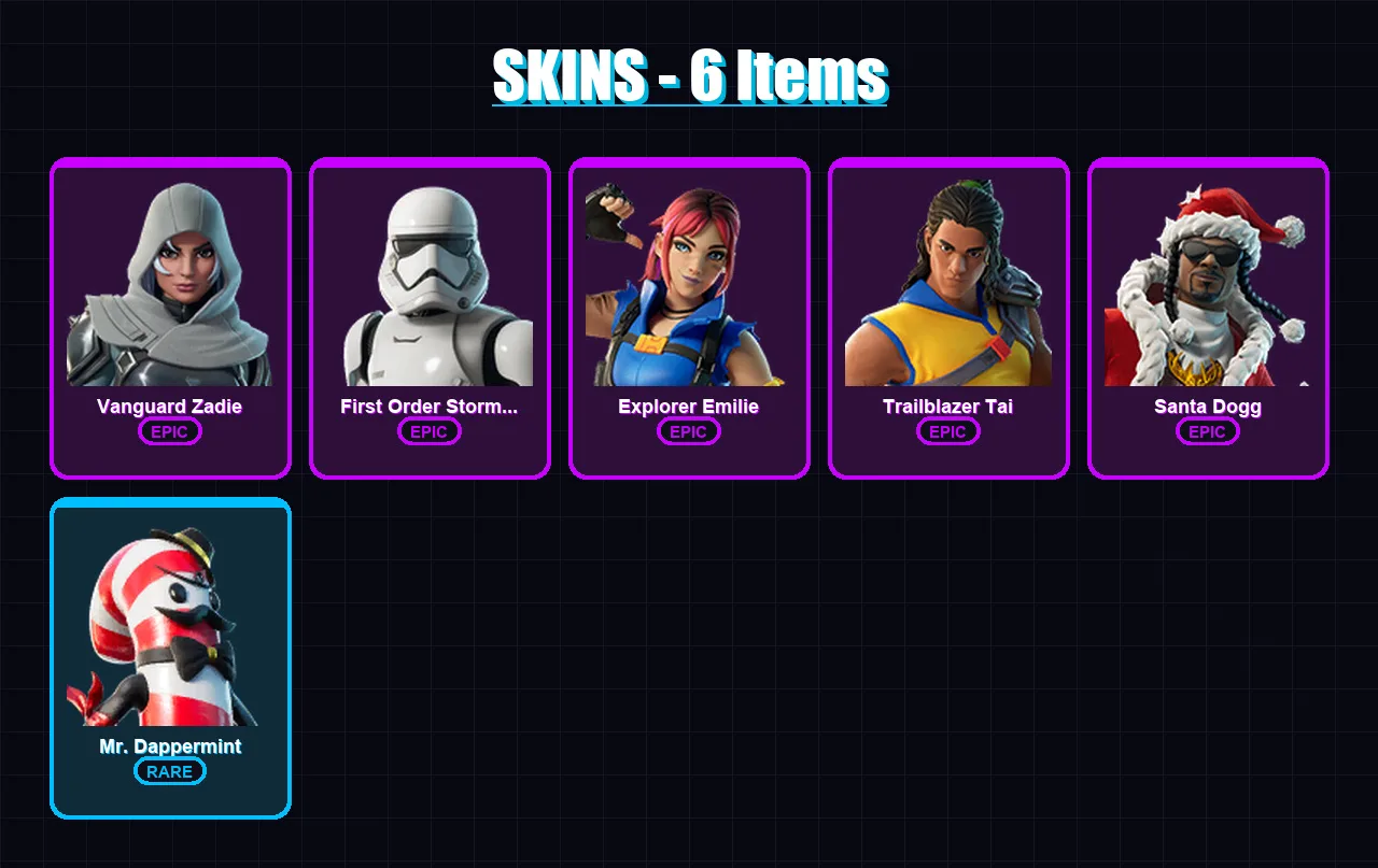 [PC/XBOX] | Vanguard Zadie | First Order Stormtrooper | Explorer Emilie | 6 skin | Lv386