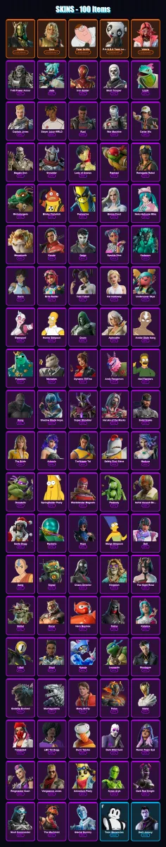 [PC/XBOX/PSN] | Hades | Zeus | Peter Griffin | P.A.N.D.A Team Leader | Valeria | 100 skin | 134 pickaxe | 96 emote | 80 glider | Lv1354