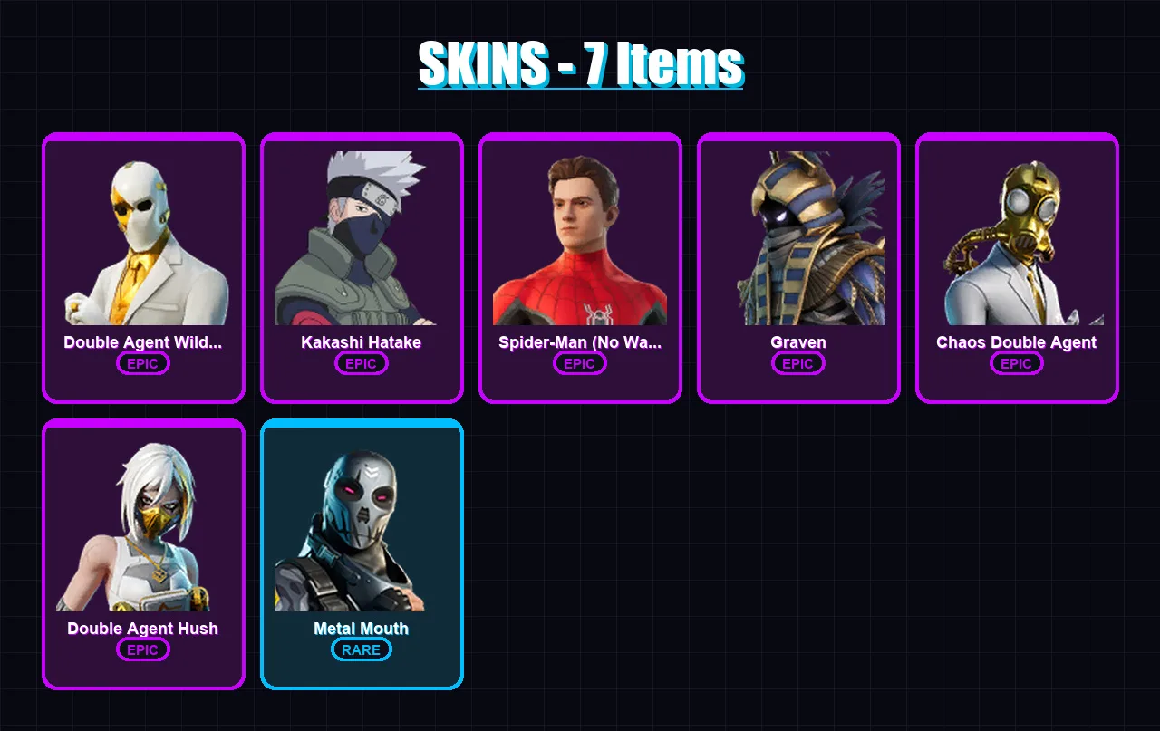 [PC/XBOX/PSN] | Double Agent Wildcard | Kakashi Hatake | Spider-Man (No Way Home) | 7 skin | Lv281