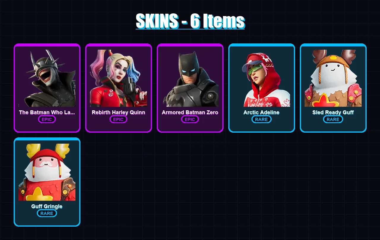 [PS4/PS5/XBOX/PC] | The Batman Who Laughs | Rebirth Harley Quinn | Armored Batman Zero | 6 skin | Lv43