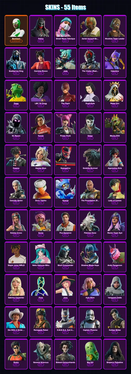 [PS4/PS5/PC] | Backlash | Felina | Street Wave Teknique | 55 skin | Lv518