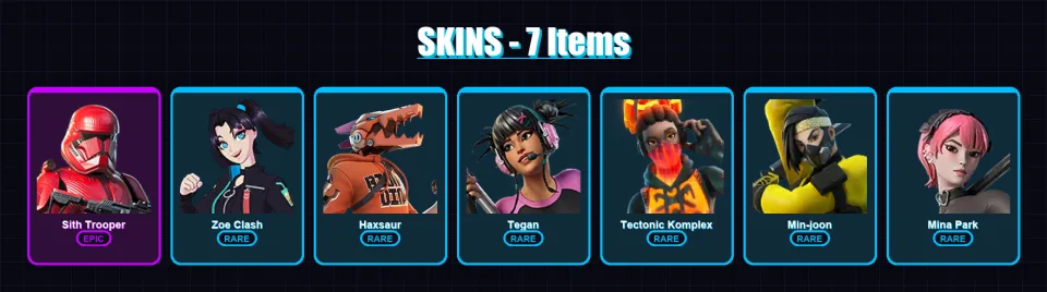 [PC/XBOX/PSN] | Sith Trooper | Zoe Clash | Haxsaur | Tegan | Tectonic Komplex | 7 skin | 23 pickaxe | 11 emote | 13 glider | Lv300 — main preview