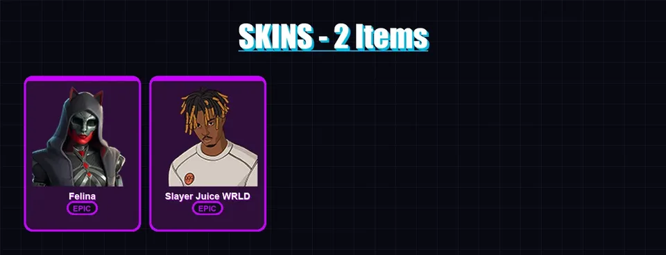 [PS4/PS5/XBOX/PC] | Felina | Slayer Juice WRLD | 2 skin | 18 pickaxe | 8 emote | 13 glider | Lv170 — main preview
