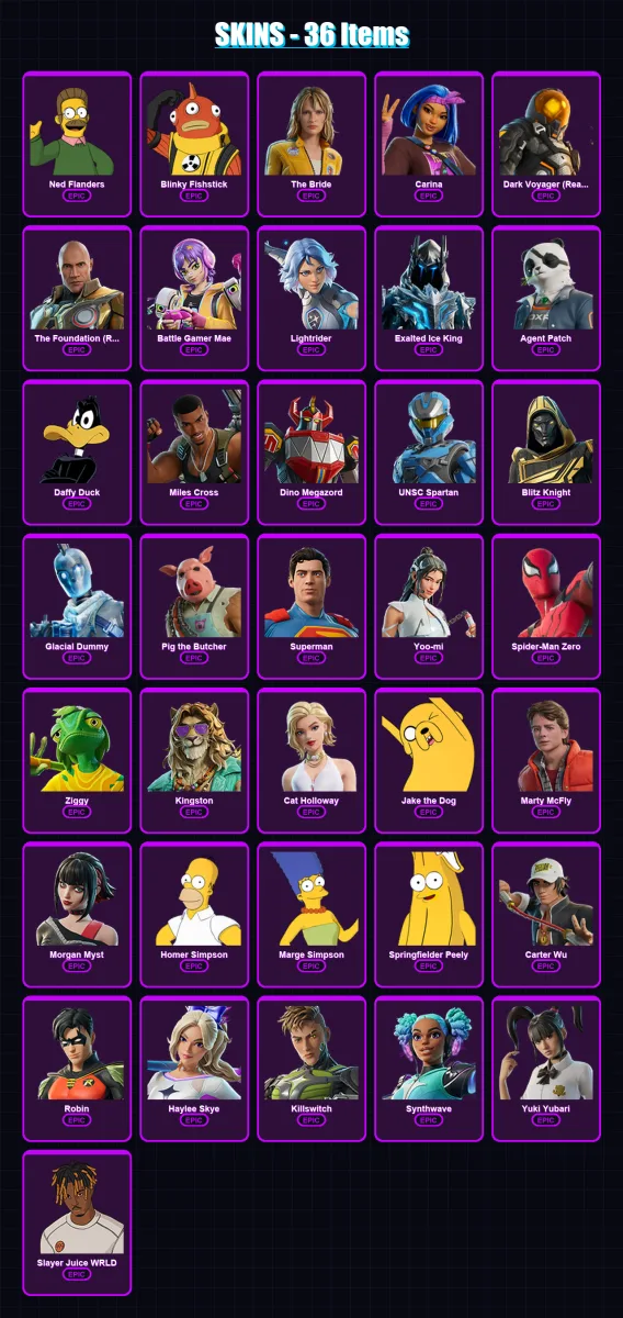 [PC/XBOX/PSN] | Ned Flanders | Blinky Fishstick | The Bride | 36 skin | Lv451