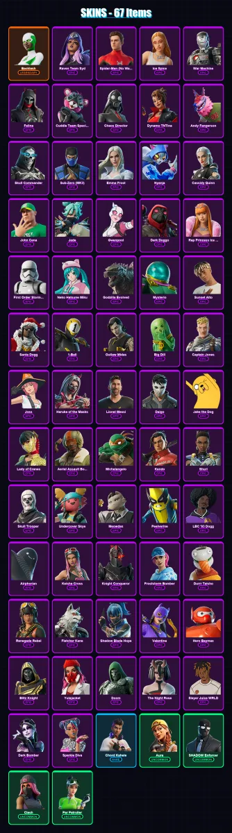 [PS4/PS5/XBOX/PC] | Backlash | Raven Team Syd | Spider-Man (No Way Home) | 67 skin | Lv742 — Fortnite account