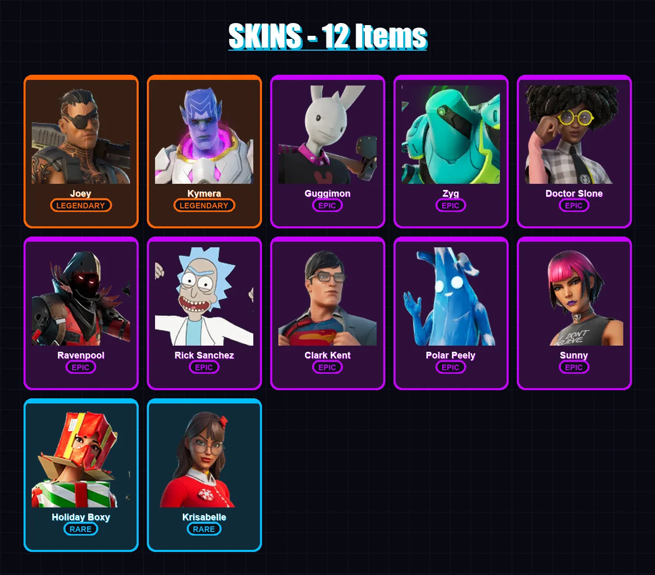 [PC/PSN] | Joey | Kymera | Guggimon | Zyg | Doctor Slone | 12 skin | 23 pickaxe | 28 emote | 29 glider | Lv452