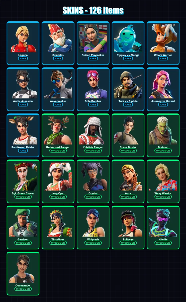 [PC/XBOX/PSN] | The Reaper | Rose Team Leader | Carbon Commando | Rogue Agent | Elite Agent | 126 skin | 78 pickaxe | 95 emote | 78 glider | Lv1291 — Fortnite account