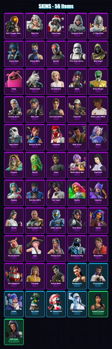[PC/XBOX] | Dark Voyager (Reality Redacted) | Black Cat | Santa Dogg | 56 skin | Lv1098