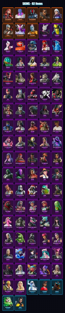 [PC/PSN] | The Imagined | Kymera | The Foundation | Joey | Torin | 92 skin | 127 pickaxe | 88 emote | 78 glider | Lv1127