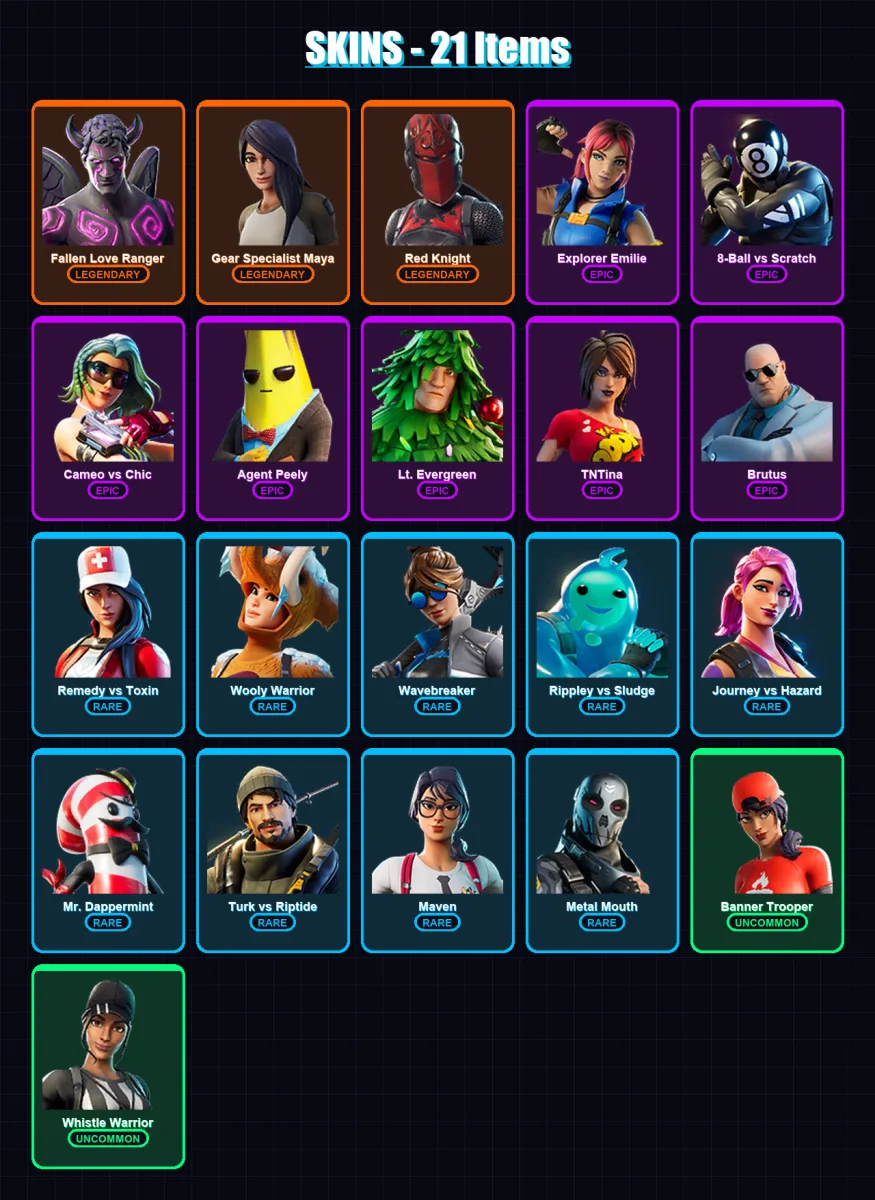 [PC/XBOX/PSN] | Fallen Love Ranger | Gear Specialist Maya | Red Knight | 21 skin | Lv158