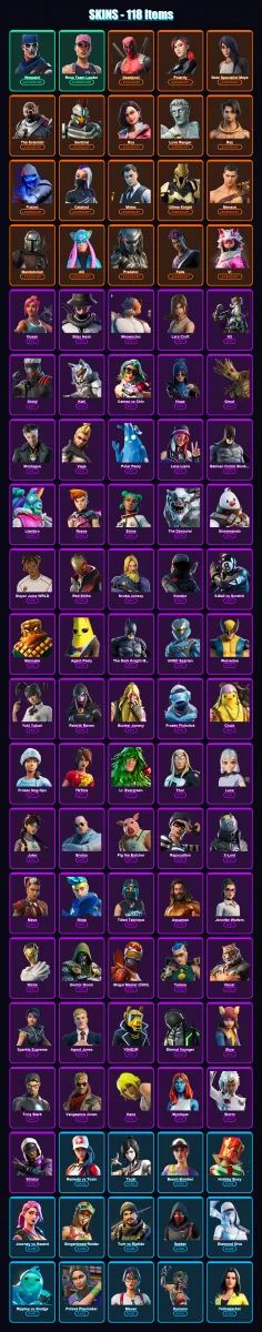 [PS4/PS5/XBOX/PC] | Warpaint | Rose Team Leader | Deadpool | 118 skin | Lv1786 — Fortnite account