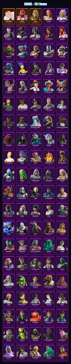 [PC/PSN] | Peter Griffin | Valeria | Zeus | Ice Spice | Haylee Skye | 151 skin | 180 pickaxe | 119 emote | 96 glider | Lv1496 — Fortnite account