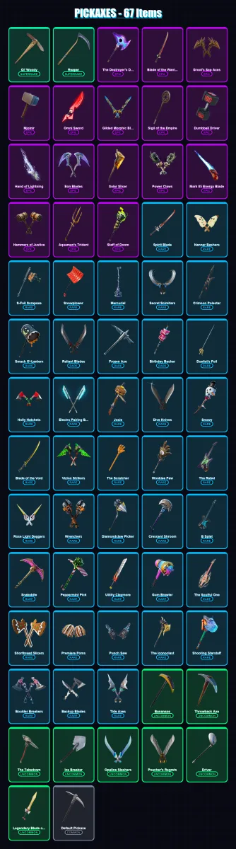 [PC/XBOX/PSN] | Peter Griffin | Valeria | Fade | Eternal Knight | Jennifer Walters | 34 skin | 67 pickaxe | 50 emote | 72 glider | Lv1395