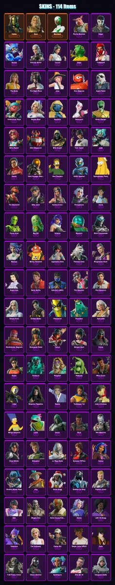 [PC/PSN] | Hades | Zeus | Backlash | Pig the Butcher | Daigo | 114 skin | 183 pickaxe | 109 emote | 114 glider | Lv1936