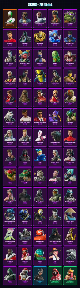 [SWITCH/XBOX/PSN/PC] | Backlash | Snoop Dogg | Captain America - Sam Wilson (MCU) | 70 skin | Lv526