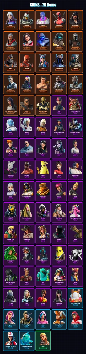 [PC/XBOX/PSN] | Torin | Sentinel | Kymera | Deadpool | Blackheart | 78 skin | 77 pickaxe | 79 emote | 78 glider | Lv1144