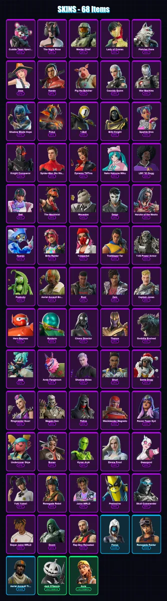 [PC/XBOX/PSN] | Cuddle Team Specialist | The Night Rose | Master Chief | 68 skin | Lv884