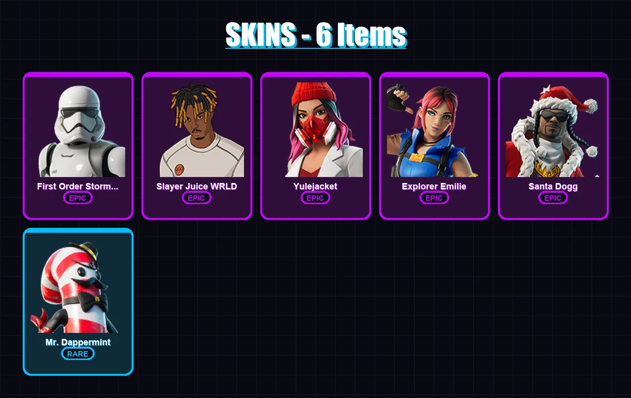 [PC/XBOX/PSN] | First Order Stormtrooper | Slayer Juice WRLD | Yulejacket | 6 skin | Lv137