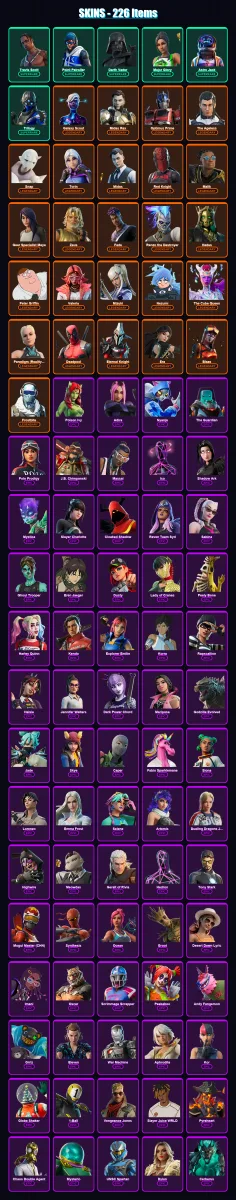[PC/XBOX] | Travis Scott | Point Patroller | Darth Vader | Major Glory | Astro Jack | 226 skin | 245 pickaxe | 166 emote | 160 glider | Lv2925