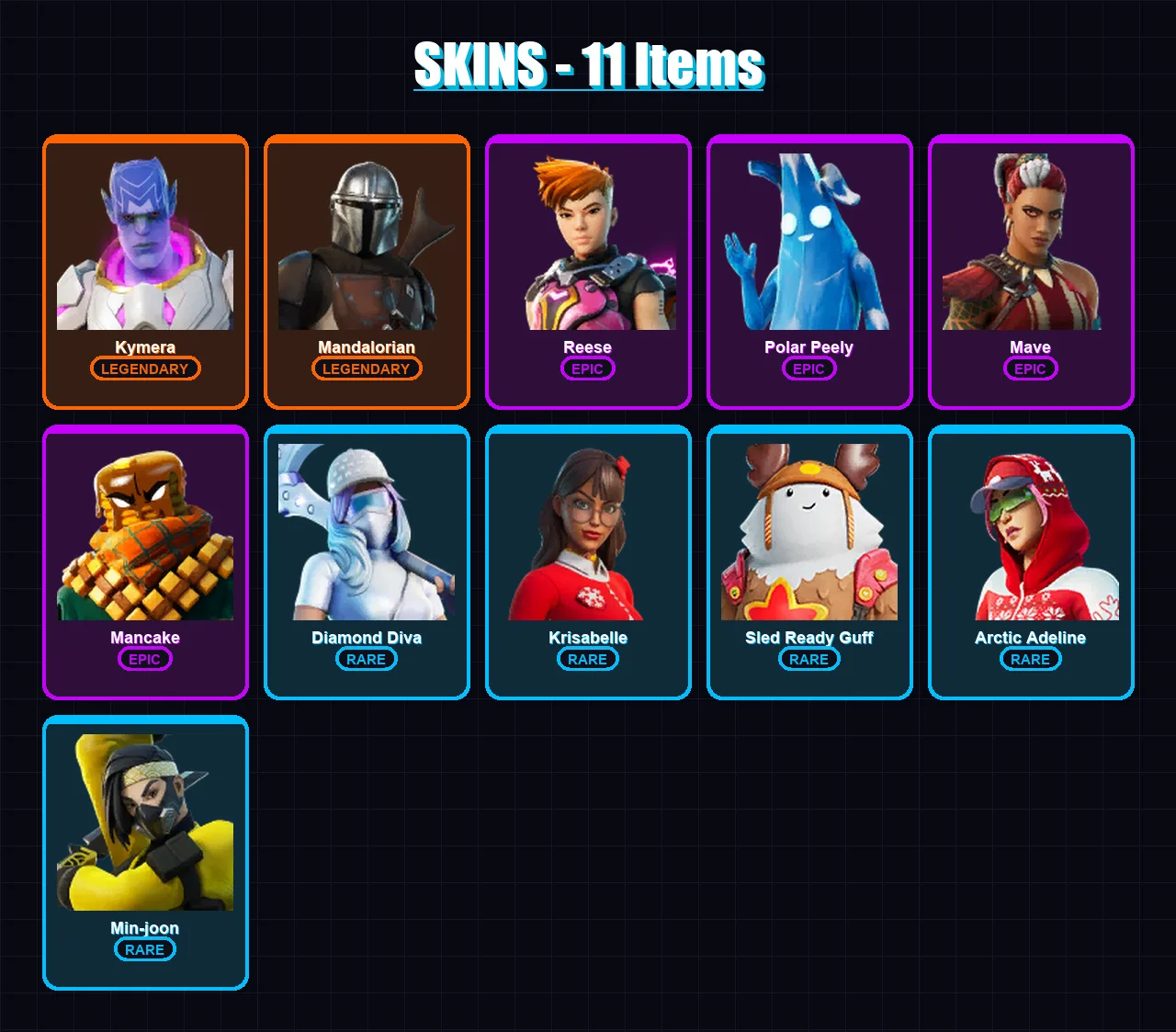 [SWITCH/XBOX/PSN/PC] | Kymera | Mandalorian | Reese | Polar Peely | Mave | 11 skin | 17 pickaxe | 12 emote | 16 glider | Lv143