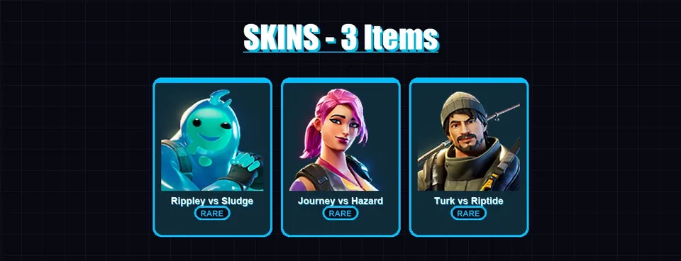 [SWITCH/XBOX/PSN/PC] | Rippley vs Sludge | Journey vs Hazard | Turk vs Riptide | 3 skin | 4 pickaxe | 3 emote | 2 glider | Lv29 — main preview