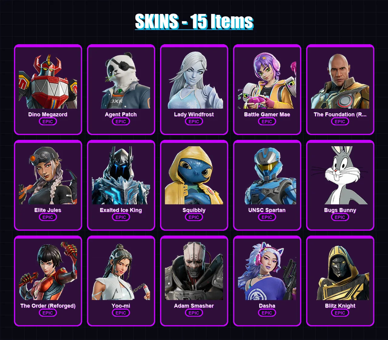 [PC/XBOX/PSN] | Dino Megazord | Agent Patch | Lady Windfrost | 15 skin | Lv662