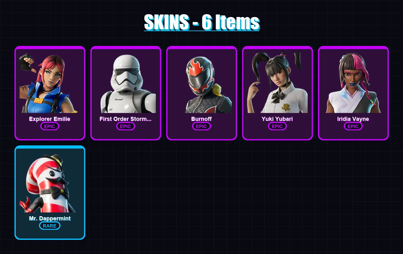[PS4/PS5/XBOX/PC] | Explorer Emilie | First Order Stormtrooper | Burnoff | 6 skin | Lv106