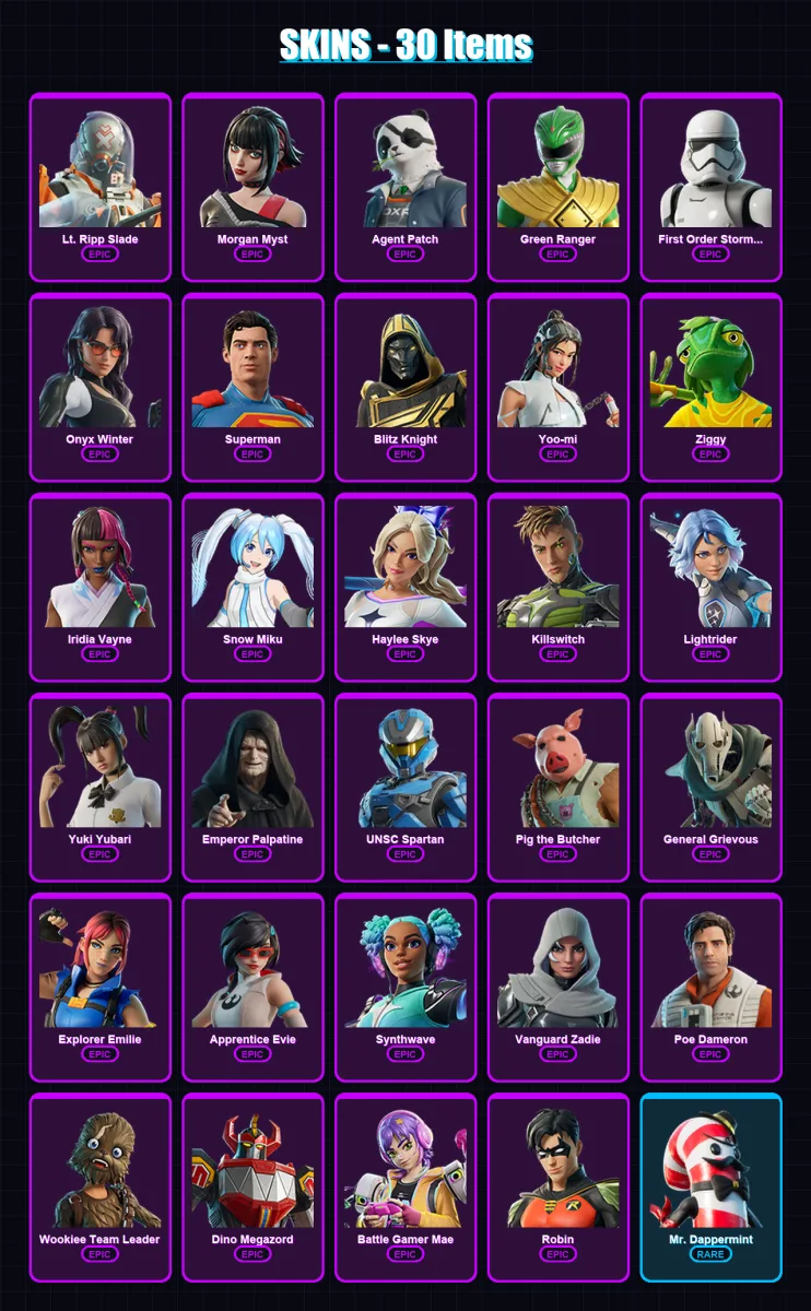 [PC/XBOX/PSN] | Lt. Ripp Slade | Morgan Myst | Agent Patch | 30 skin | Lv1256