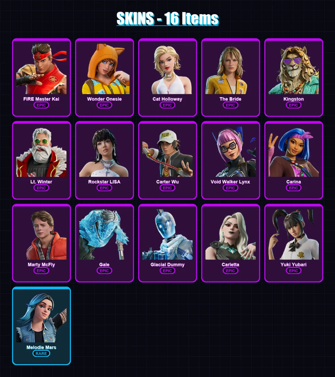 [PC/PSN] | FIRE Master Kai | Wonder Onesie | Cat Holloway | The Bride | Kingston | 16 skin | 28 pickaxe | 19 emote | 17 glider | Lv156