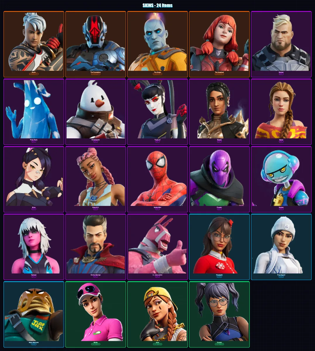 [PS4/PS5/XBOX/PC] | Ronin | The Foundation | The Origin | The Imagined | Gunnar | 24 skin | 44 pickaxe | 56 emote | 42 glider | Lv1588 — Fortnite account