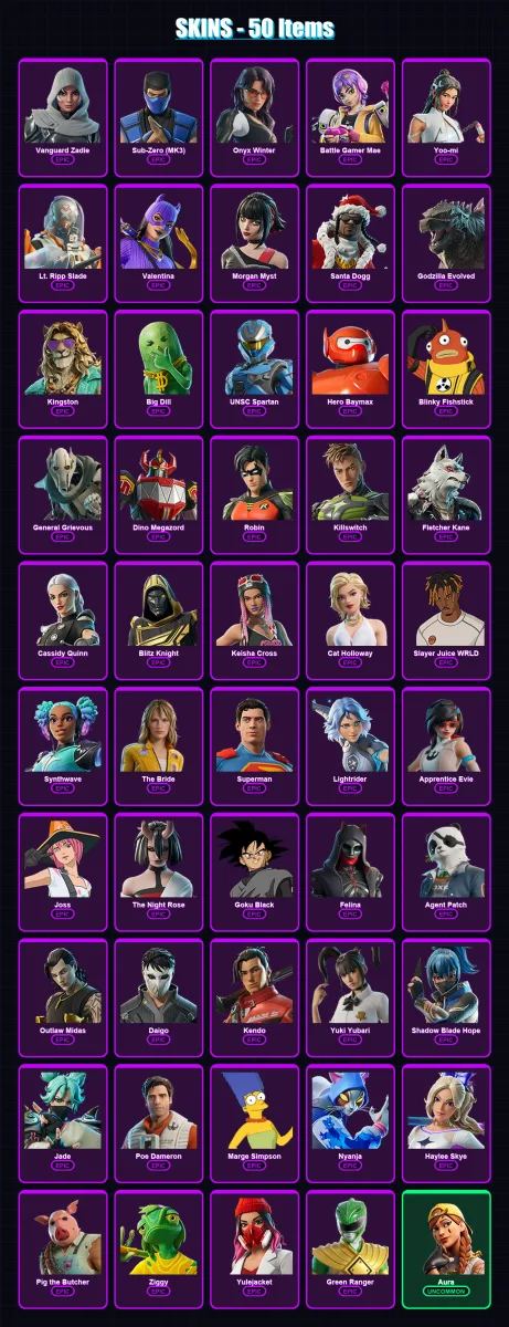 [PC/PSN] | Vanguard Zadie | Sub-Zero (MK3) | Onyx Winter | Battle Gamer Mae | Yoo-mi | 50 skin | 97 pickaxe | 61 emote | 58 glider | Lv794