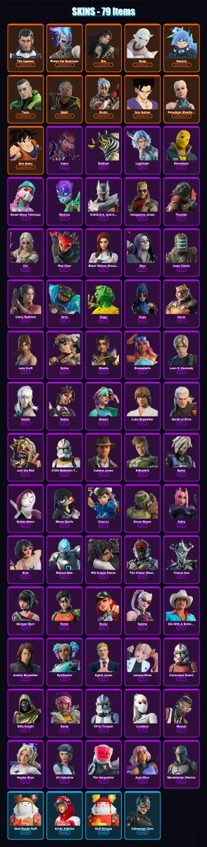 [PC/PSN] | The Ageless | Renzo the Destroyer | Era | Snap | Nezumi | 79 skin | 80 pickaxe | 66 emote | 57 glider | Lv586