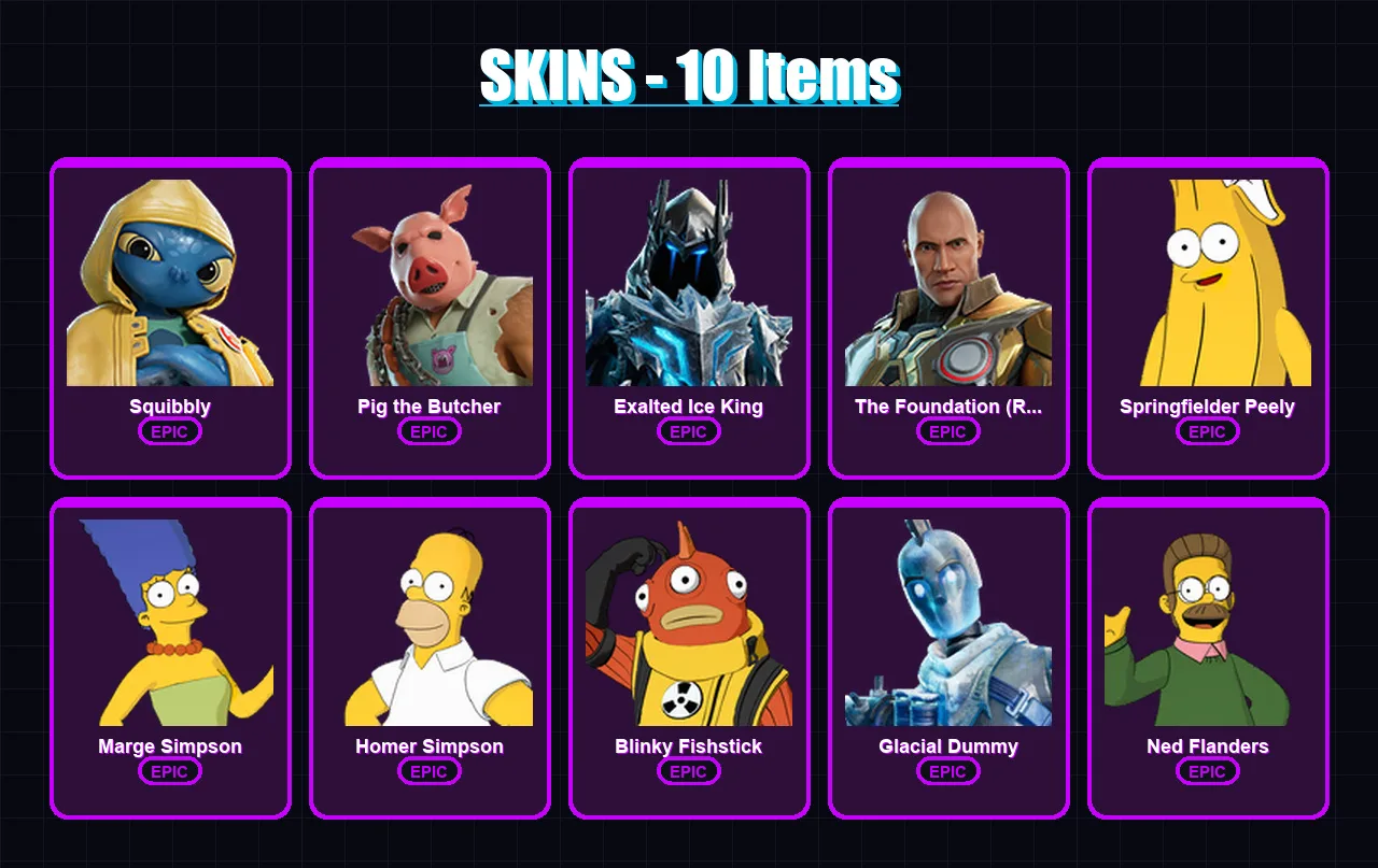 [PC/PSN] | Squibbly | Pig the Butcher | Exalted Ice King | 10 skin | Lv293