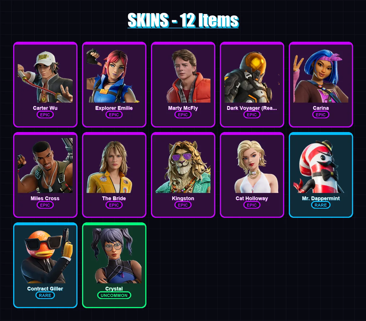 [PC/XBOX/PSN] | Carter Wu | Explorer Emilie | Marty McFly | 12 skin | Lv103