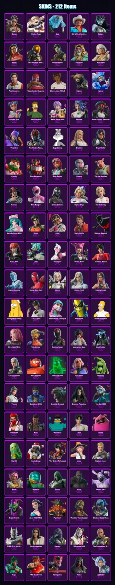 [PS4/PS5/XBOX/PC] | Bones | Himiko Toga | Gale | Die With A Smile Bruno | Sakara | 212 skin | 246 pickaxe | 313 emote | 133 glider | Lv2180