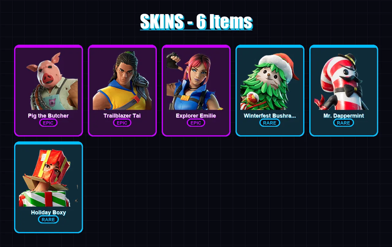 [PS4/PS5/XBOX/PC] | Pig the Butcher | Trailblazer Tai | Explorer Emilie | 6 skin | Lv229