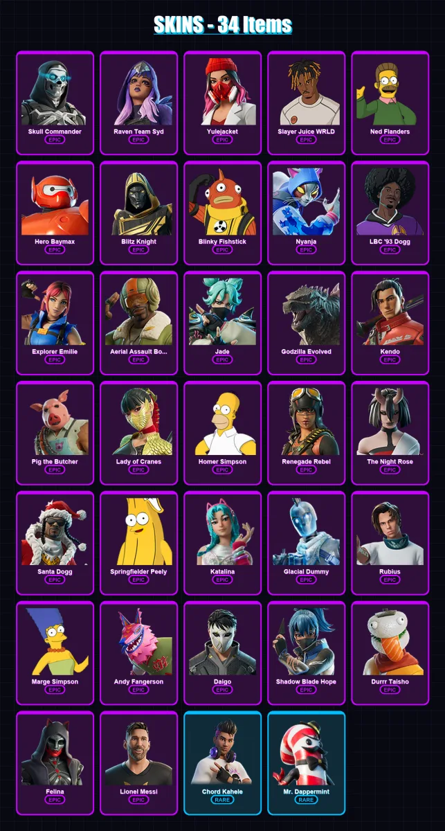 [PS4/PS5/XBOX/PC] | Skull Commander | Raven Team Syd | Yulejacket | 34 skin | Lv708 — Fortnite account