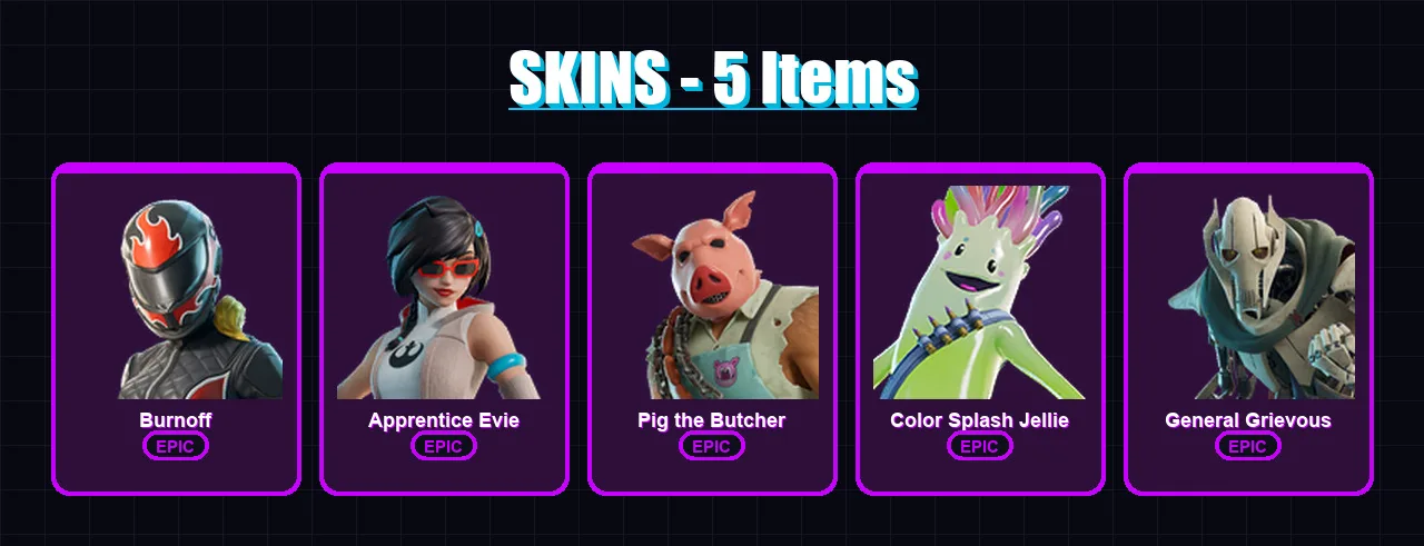 [PC/XBOX/PSN] | Burnoff | Apprentice Evie | Pig the Butcher | 5 skin | Lv70