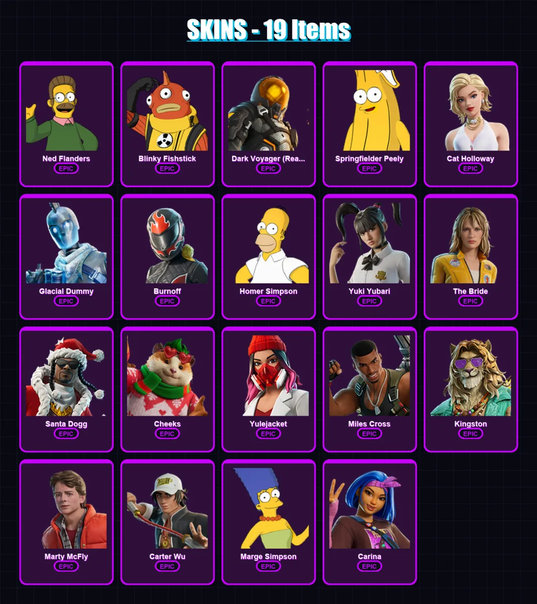 [PC/XBOX/PSN] | Ned Flanders | Blinky Fishstick | Dark Voyager (Reality Redacted) | 19 skin | Lv380