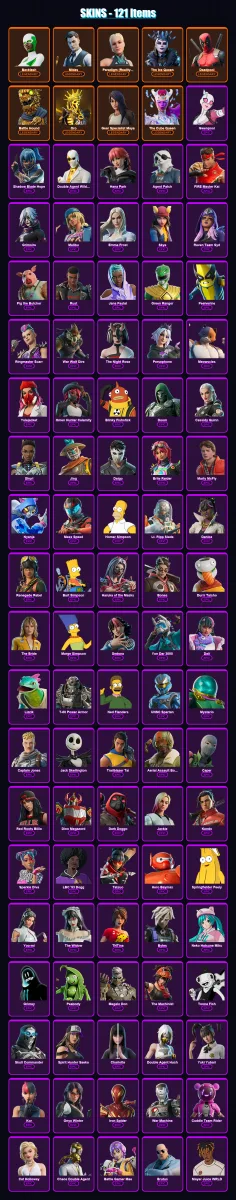[PC/XBOX/PSN] | Backlash | Midas | Paradigm (Reality-659) | The Ice Queen | Deadpool | 121 skin | 148 pickaxe | 128 emote | 101 glider | Lv1766