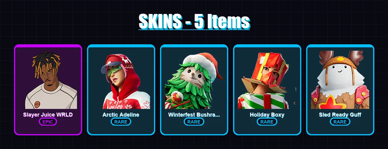 [PC/XBOX/PSN] | Slayer Juice WRLD | Arctic Adeline | Winterfest Bushranger | 5 skin | Lv104