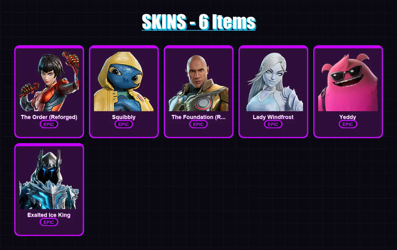 [PC/XBOX/PSN] | The Order (Reforged) | Squibbly | The Foundation (Reforged) | 6 skin | Lv118