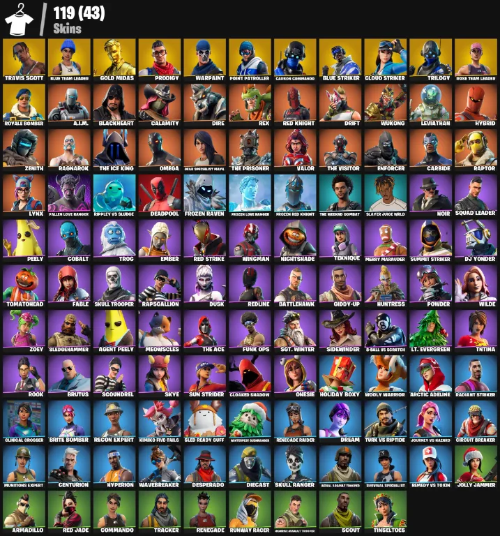 119 Skins | Travis Scott — Fortnite account